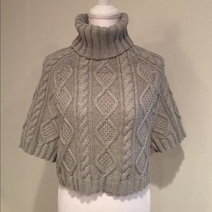 NWOT GAP Cable Knit heather grey cowl neck sweater